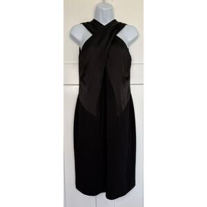 Lauren Ralph Lauren Dress Black Criss Cross Front Sleeveless Size 10 LBD